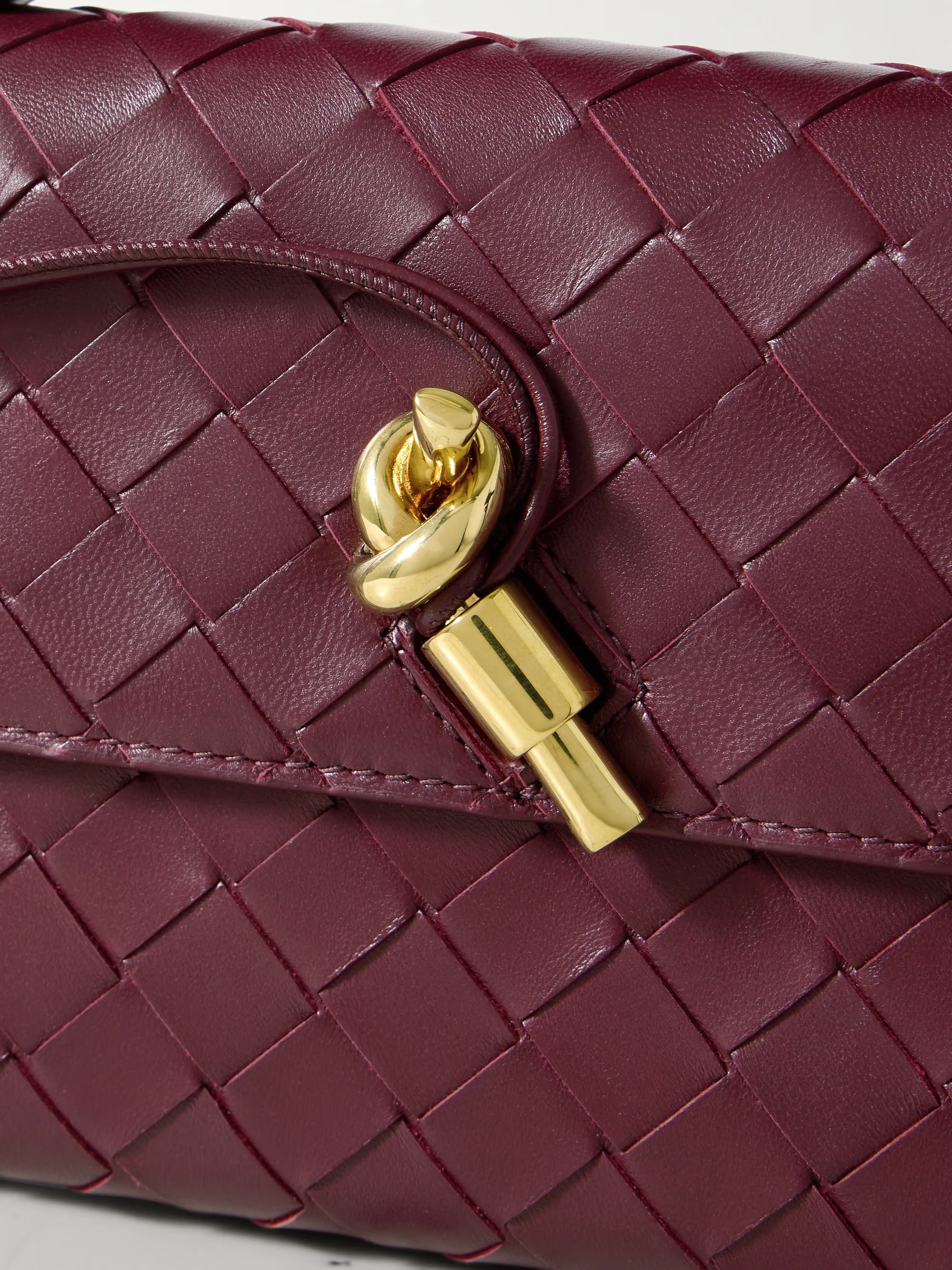 Premium İkonik Hörmə Bordo Dizaynlı Lüks Düyünlü Çanta